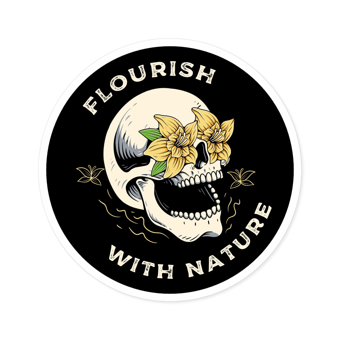 Flourish With Nature Round Sticker