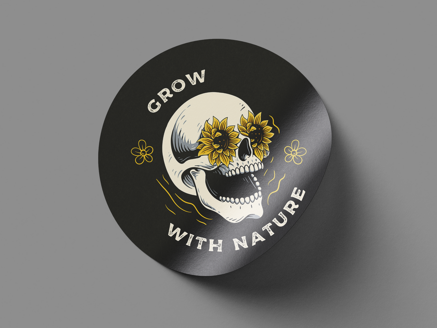 Grow With Nature Round Sticker
